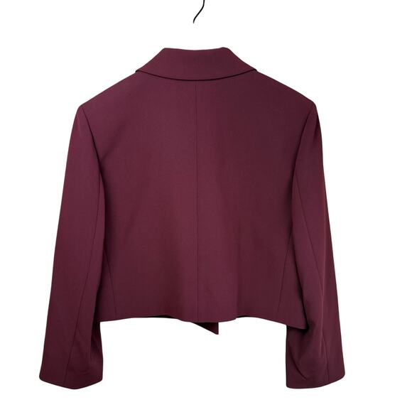 THEORY Admiral Double Breasted Burgundy Crop Jacket - Picture 9 of 14